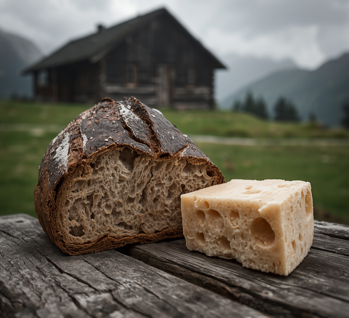 Frische Gemüse- und Obstsorten in Regalen, bunt und appetitlich arrangiert.
